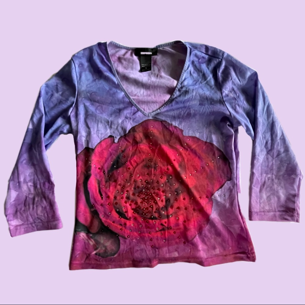 ombré 90s mesh tee with bedazzled ross